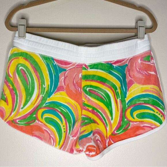 Lilly Pulitzer Shorts Chrissy Beach Velour Terry Pink All Nighter Size Medium - Picture 2 of 9